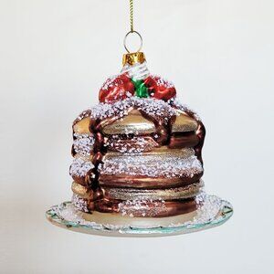 Canvas Vintage-Like Glass Stacked Pancake Ornament - NWT